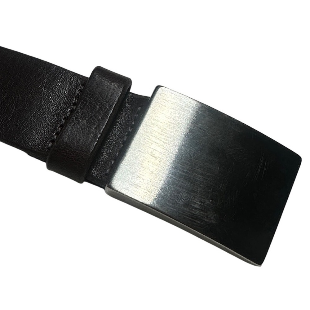 Paul Fredrick Bridle Leather Belt Mens Size 44 Brown Silver Plaque‎ Buckle - Picture 4 of 7